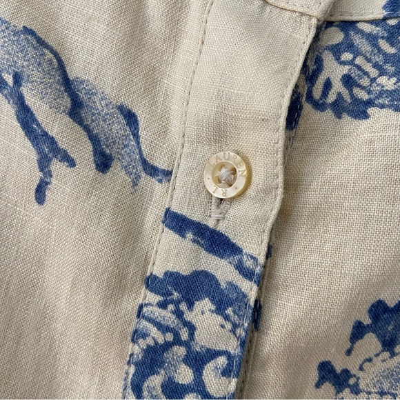 Lauren RL 100% Linen button Front A-Line Midi Skirt size 8 - Picture 3 of 9